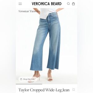 Veronica Beard Taylor Cropped Wide Leg Jeans Sz 26 rigid denim MINT CONDITION